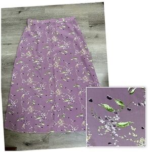 Vintage Y2K Lavender Midi Skirt Butterfly Floral Fairycore Forest Hippie Size 16
